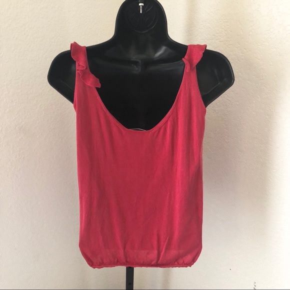Prada Red Swoop Neck Knit Tank Top Italian Size 42 - Picture 2 of 6